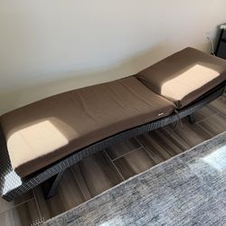 Outdoor Adjustable Wicker Chaise Lounge Chair