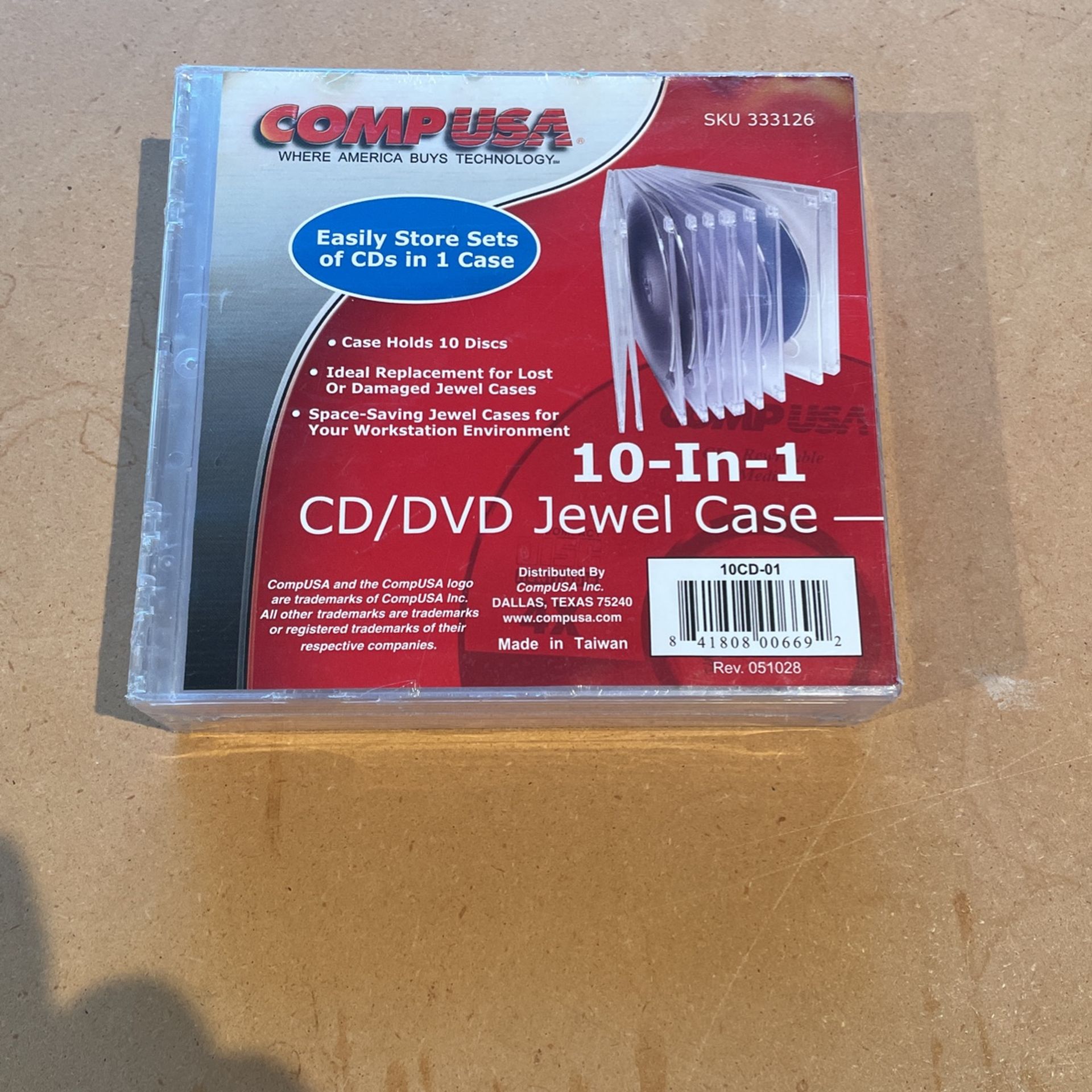 Comp USA 10-In-1 CD/DVD Jewel Case Discs