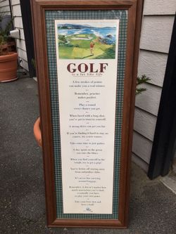 Golf wisdom pictures. Approx. 4’ x 15”