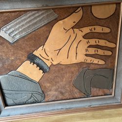 Framed Mixed-Media Relief Wall Art 