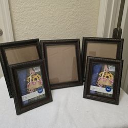 Picture Frames Mahogany Set Of 5 Ready To Display