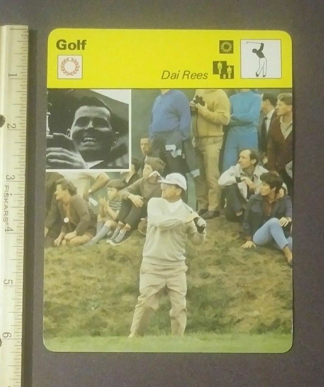 1978 Sportscaster Golf Dai Rees One Stroke Away Veteran Player Sports Photo Large Over-sized Card HTF Collectible Vintage Italy