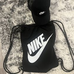 Nike hat and drawstring bag