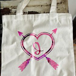 Custom Monogramed Letter ‘J’ Initial Reusable Shopping Tote Gift Bag
