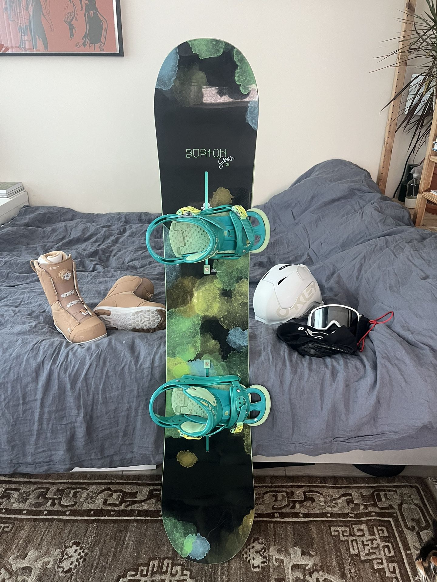 De stad Sinds affix Snowboard w Bindings, Boots, Helmet and Goggles for Sale in New York, NY -  OfferUp