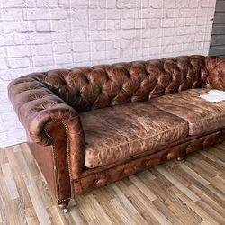 Restoration Hardware KENSINGTON Leather 2-Cushion Sofa⚡️