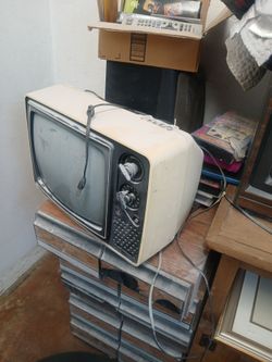 Vintage Portable Black and White CRT TV