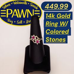 14k Gold Ring W/ Colored Stone