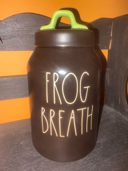 Rae Dunn Frog Breath Halloween Canister