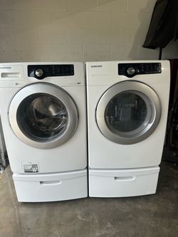 ‼️ Samsung Washer And Dryer Set On Pedistals
