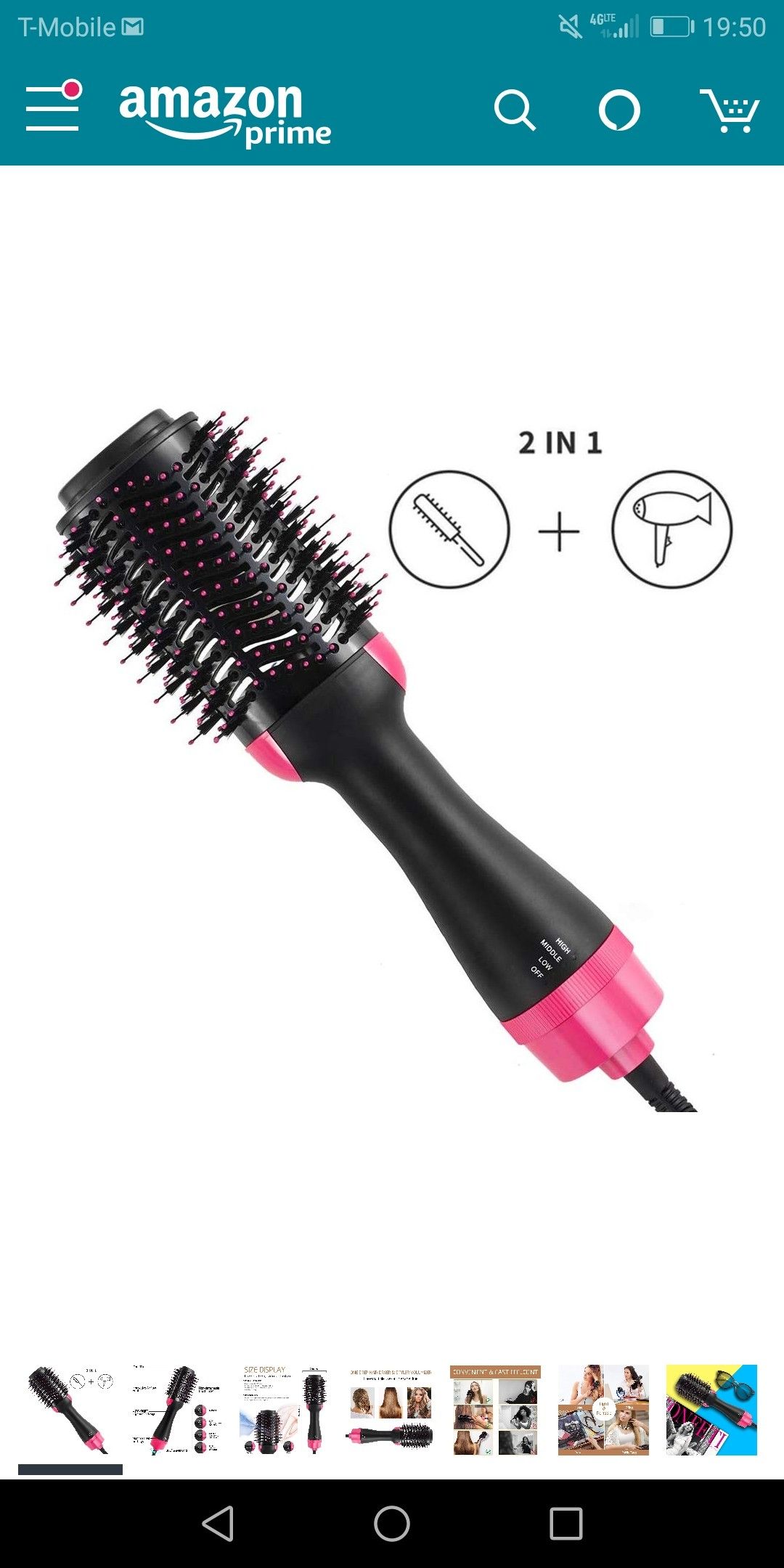 3 in 1 hair dryer brush- straighten,curl and dry - new