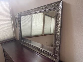 Faux Metal Framed Mirror
