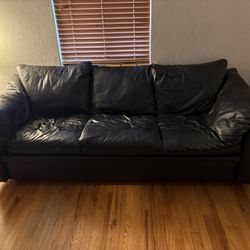 Black Leather Couch 