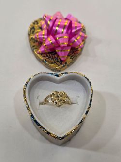 Gold Heart Nugget Ring