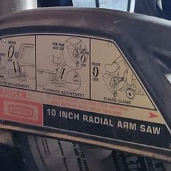 Craftsman 10 Inch Radial Arm Saw