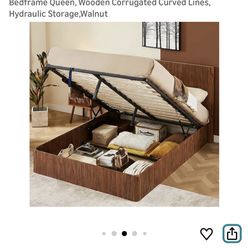 Mid Century Modern Queen Bedframe With Storage