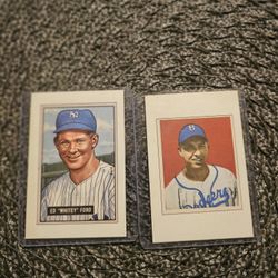 Ed "Whitey" Ford & Gil Hodges Reprint Replica 1989 BOWMAN Baseball Card 