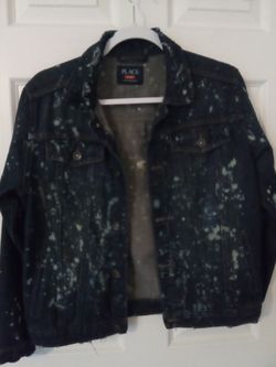 Upcycled bleached and painted jacket