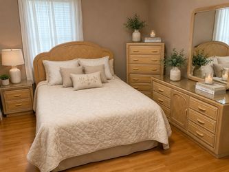 4-Piece Light Wood Bedroom Furniture Set