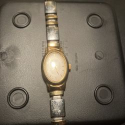 Timed Ladies Watch Gold N Silver Band Needs Battery