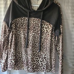 White Birch Black/leopard Hoodie