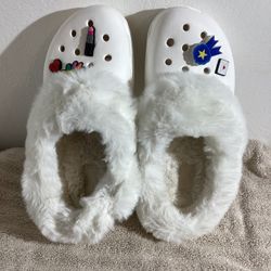 Fuzzy Unisex Crocs (Men Size 7/women Size 9)-$25