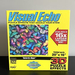 Visual Echo 3D Puzzle Effects Butterfly Magic 500 Pc Hobbico 20 X 16in 12+ Years