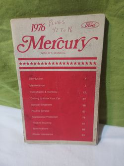 1976 Ford Mercury Owner's Manual