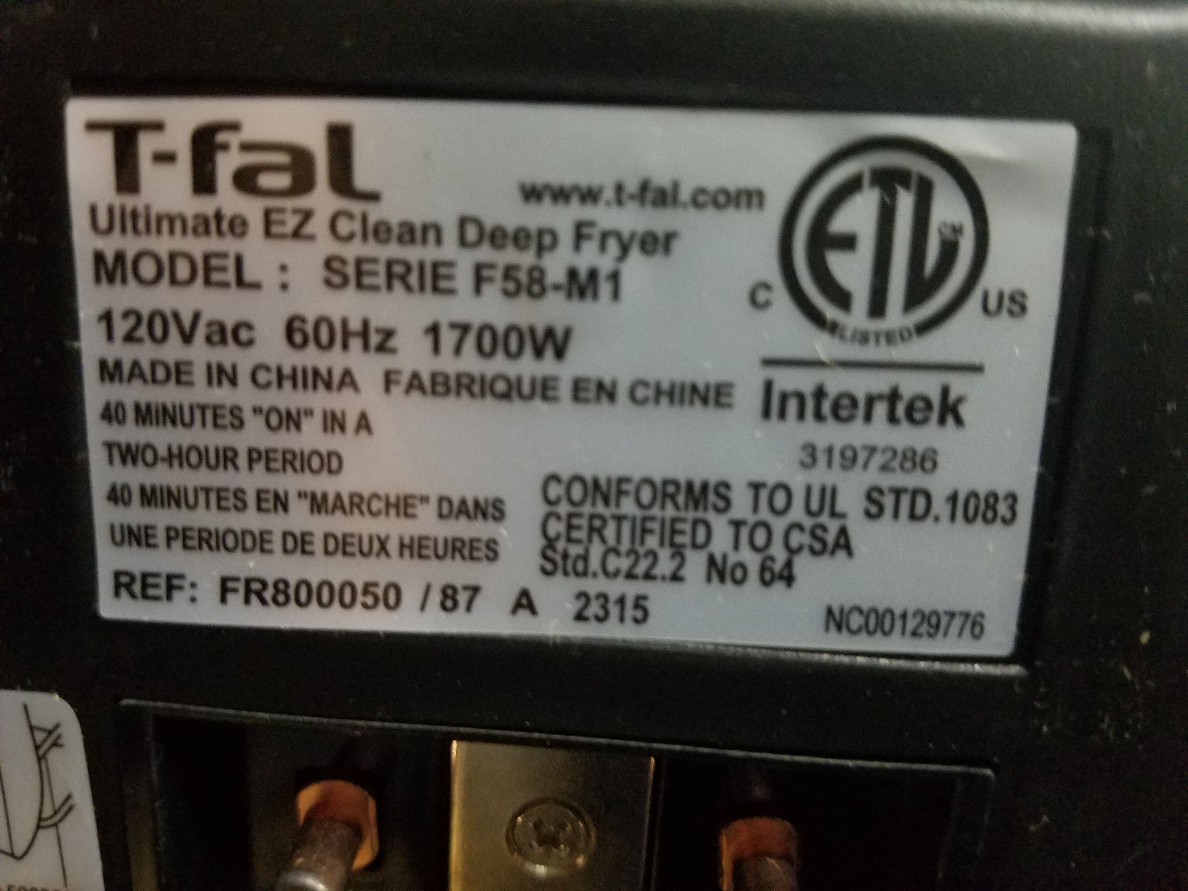 T-FAL Ultimate EZ Clean Fryer FR800050