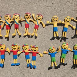 Vintage Bendable Happy Face Figures