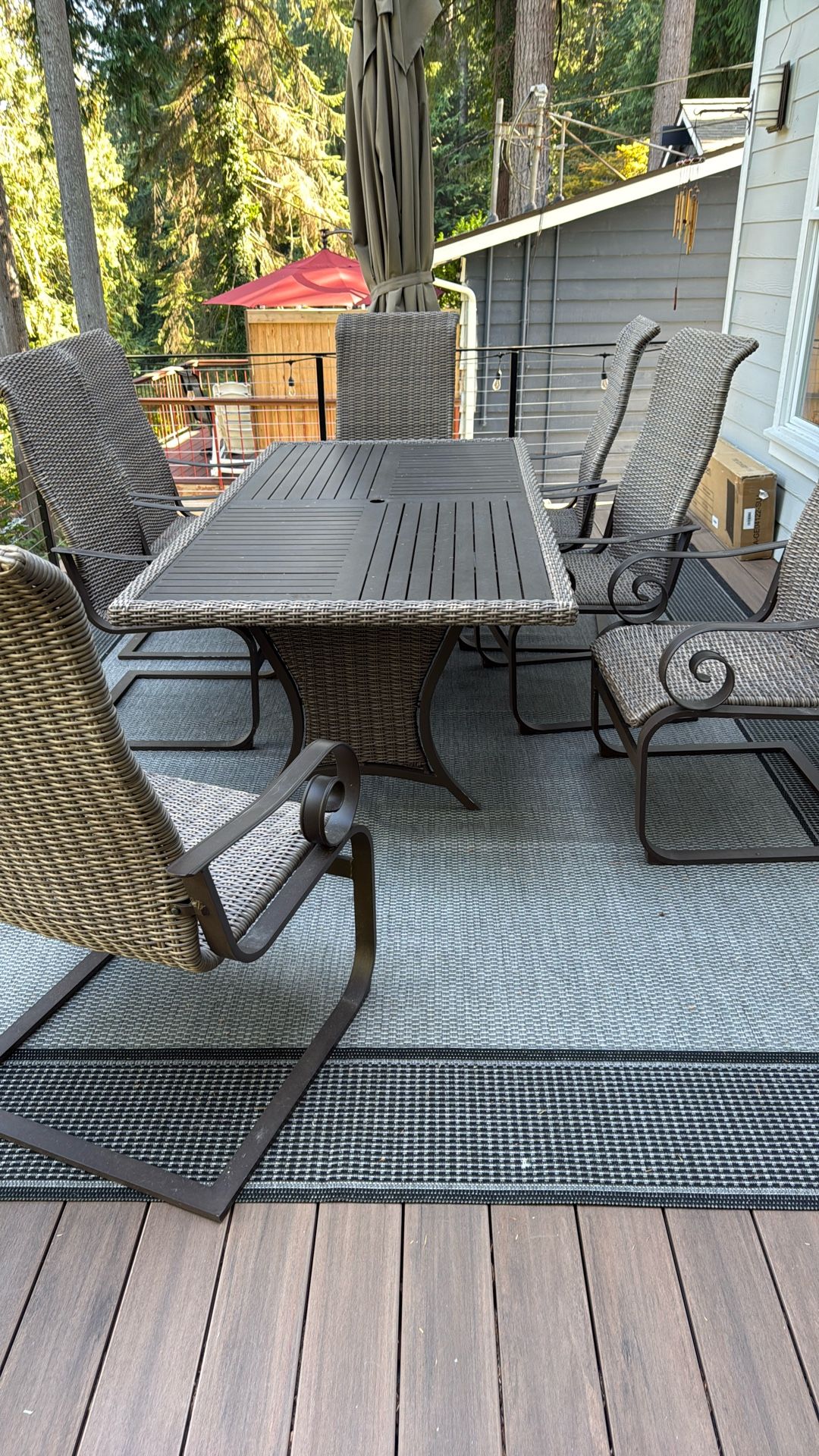 Outdoor Rattan Table and Chairs