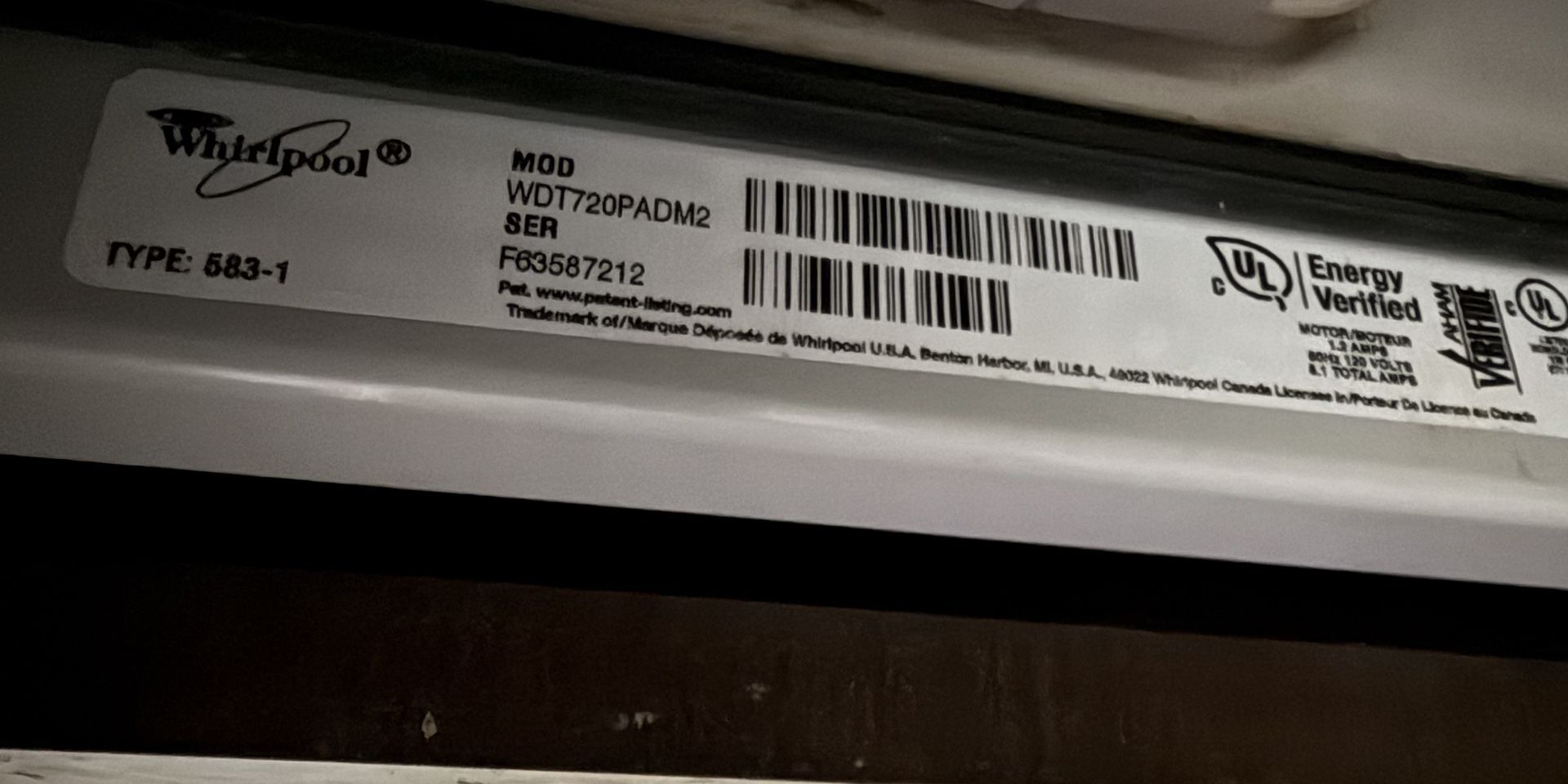 Whirlpool Dishwasher Stainless Steel