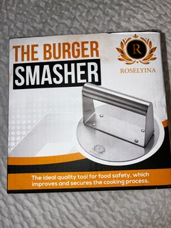 Stainless steel burger smasher