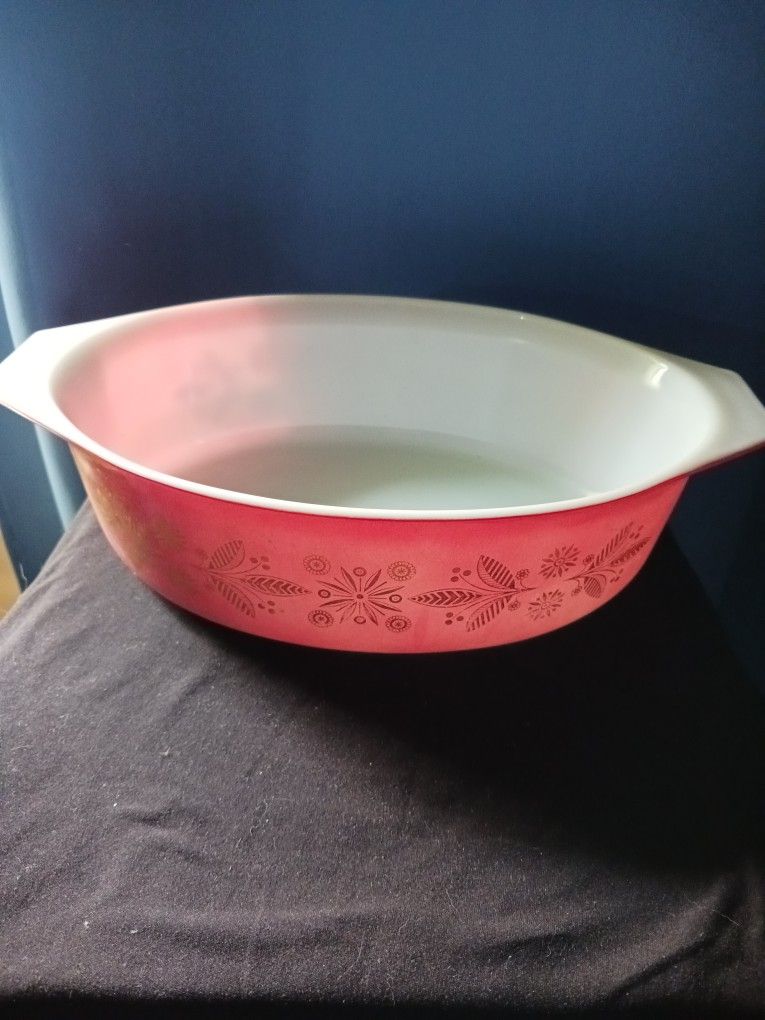 Vintage 045 Pyrex Golden Poinsettia Casserole i