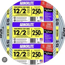 250 ft. 12-Gauge/2-Gauge Solid CU MC (Metal Clad) Armorlite Cable