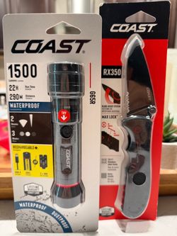 COAST G65R 1500 Lumens Waterproof Rechargeable LED Professional Flashlight & COAST RX350