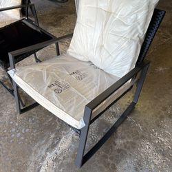 Linneman 3 Piece Outdoor Rocking Chair Patio Bistro Set With coffe Table And Cushions