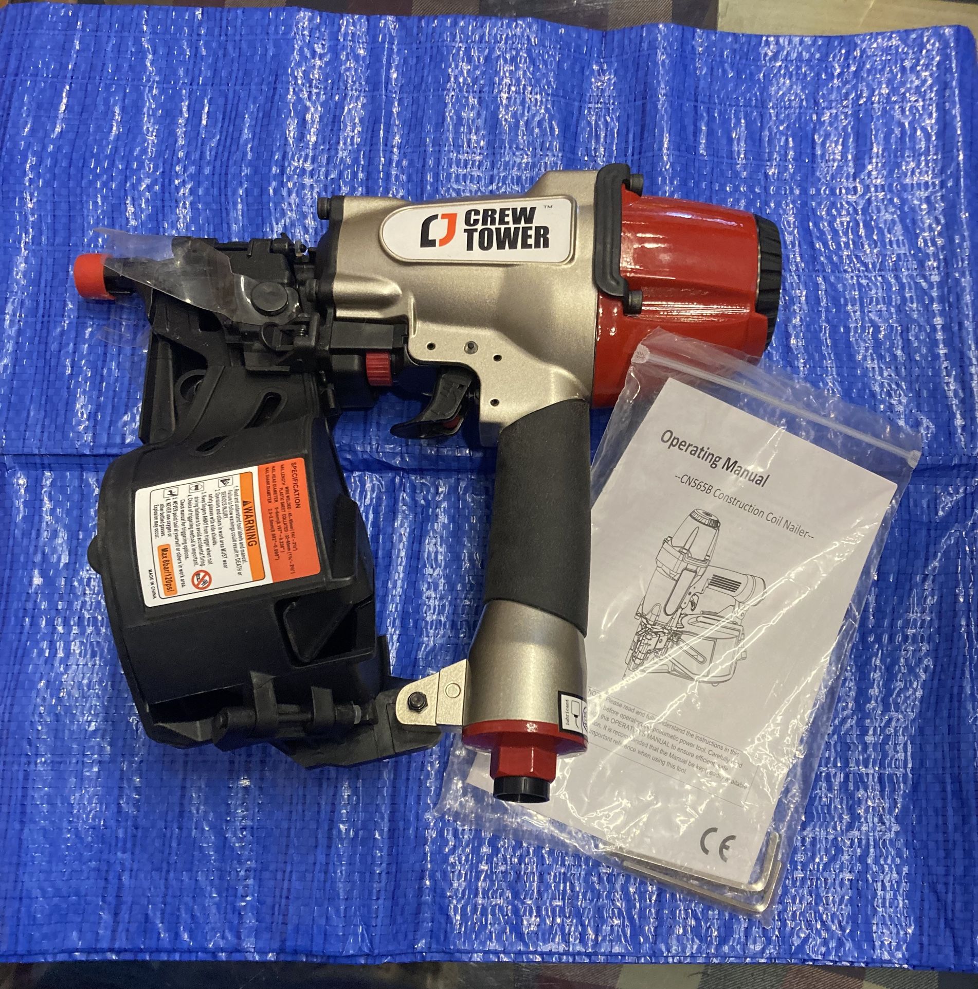 Siding Nail Gun CN565B, 15 Gauge 1-1/4-Inch to 2-1/2-Inch Pneumatic Coil Siding Nailer for Siding Sheathing Fencing Roof Decking