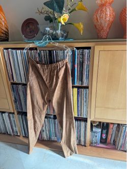 PRICE DROP: CEDARS generous size M, lined Cognac Brown SUEDE PANTS