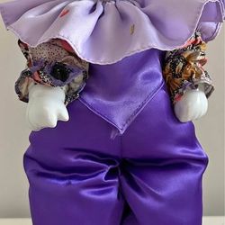 Porcelain German Clown Doll- 13" Tall