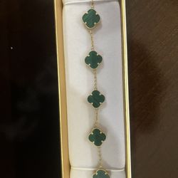 14k Gold Clover Bracelet Men 