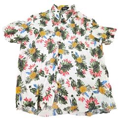 VatPave Pineapple Shirt Size XL Button Up Short Sleeve with Collar