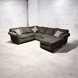 Pecan Plush Living Room Sectional Sofa Set by Ashley Furniture