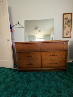 Vintage Original MCM Harmon MFC co Dresser With Mirror