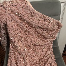 Sequin Mini Dress Pink 