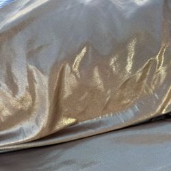 Dead stock 4 way stretch spandex fabric 6 yards metallic gold excellent cond.
