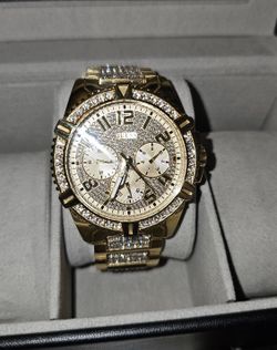 GUESS Mens Watch Gold Tone