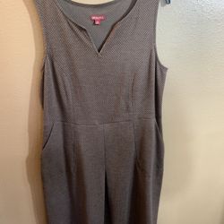 Merona Brown Gingham Sleeveless Shift Dress - 16