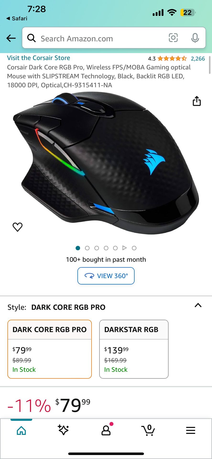 Corsair Dark Core RGB Pro Gaming Mouse