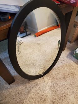 Oval Black Beveled Mirror 